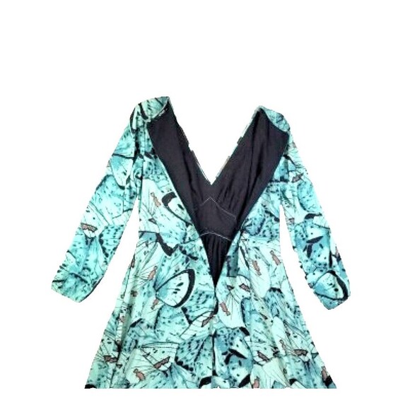 eShakti Women's Turquoise Print Sheath Midi Dress Sz Large 12 Long Sleeves - Picture 6 of 11